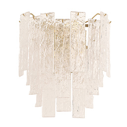 RICARDO AP3 BRASS Crystal Lux RICARDO настенное бра с несколькими подвесами из стеклянных пластин в латунной отделке