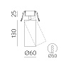 E3986000B ACB Pipe recessed FA LED Adjustable recessed spotlight with anti антибликовая оптика белый — фото 2