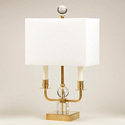 TM0091.BR.BC Le Marais Bouillotte, Brass, with Lily Linen Shade