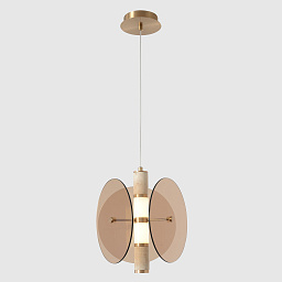 AMARILLO SP12W LED BRASS Crystal Lux AMARILLO подвесной светильник из латуни с двойным диском и центральным модулем