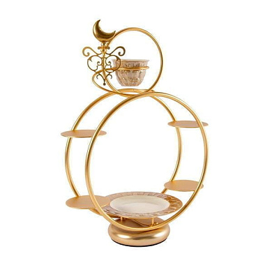 Extravaganza - round pastry holder & coffee cup - caramel чашка, Villari