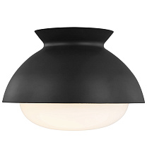 Lucerne One Light Flush Mount полуночный черный с белым стеклом
