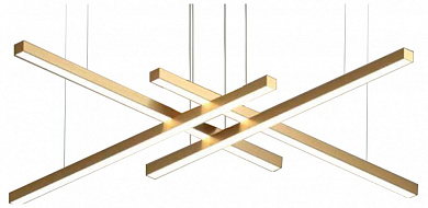 подвесной светильник с перекрещенными планками золотого цвета