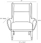 Ophelia Lounge Chair Graphite Leather Dark Walnut мягкое сиденье Arteriors 8107