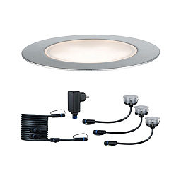 93692 Paulmann Plug shine круглый низкопрофильный встраиваемый в покрытие уличный светильник с матовым рассеивателем