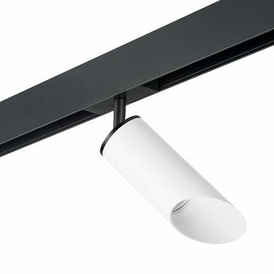 трековый прожектор белого оттенка с наклонным отражателем для однофазного шинопровода