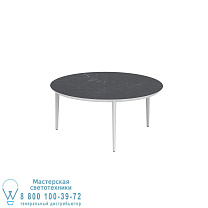 СТОЛ U-NITE КРУГЛЫЙ Ø 160 СМ, АЛЮМИНИЕВЫЕ НОЖКИ БЕЛЫЙ - СТОЛЕШНИЦА СТОЛА КЕРАМИЧЕСКАЯ NERO MARQUINA Royal Botania