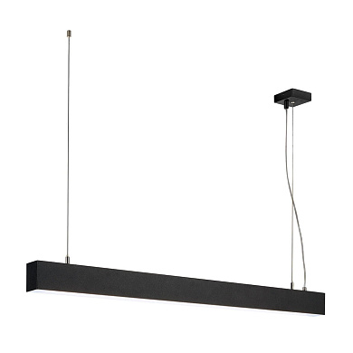 подвесной линейный светильник черного цвета с нейтральным светом
