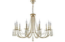 VICTORIA SP10 GOLD/AMBER Crystal Lux Victoria классическая люстра с десятью рожками и стеклянными подвесками