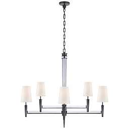EU-TOB5943 Visual Comfort Lyra двухъярусная люстра с текстильными абажурами