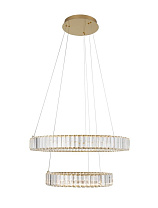 Triac Dimmable Platinum Gold Metal & Crystal LED 46Watt 220-240 Volt 2300Lm 3500K IP20 D: 60 H: 200 cm