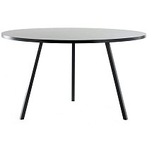 Loop Stand Round Ø120 см, столешница черный линолеум / рама черная