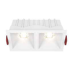 DL043-02-10W3K-SQ-W Maytoni Alfa двухсекционный встраиваемый потолочный светильник с белым корпусом