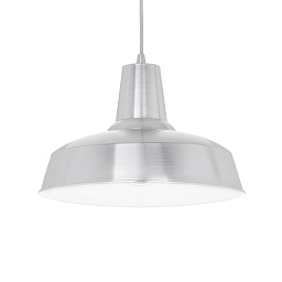 102054 Ideal lux Moby подвесной алюминиевый светильник с широким отражателем промышленного типа