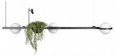 подвесной светильник с растением и встроенной подсветкой