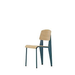 4055737141706 Vitra Standard Стул обеденный тёмно-синий с деревянным сиденьем