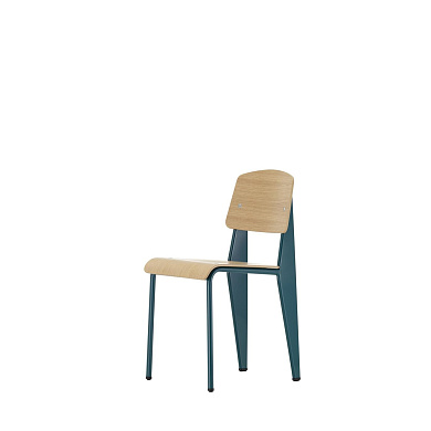 4055737141706 Standard Vitra Стул обеденный тёмно-синий с деревянным сиденьем