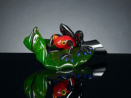 FROG ON A LEAF Стеклянный декоративный предмет VGnewtrend