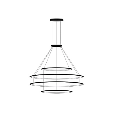 CF4J-00V9AZOU05 подвесной светильник Leds C4 Circular Outward 4 Rings (ø600 ø1200 ø1200 ø600) черный