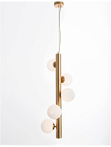 Opal Glass Antique Brass Metal Gold Fabric Wire LED G9 5x5 Watt 100-240Volt IP20 Bulb Excluded D: 31.5 H: 150 cm