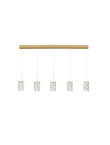 Triac Dimmable Brass Gold Steel, Aluminium & Clear Acrylic LED 28Watt 220-240Volt 1792Lm IP20 3000K L:100 W:8 H:120 cm