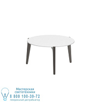 СТОЛИК TEA TIME Ø 60CM БРОНЗОВЫЙ КЕРАМИЧЕСКИЙ БЕЛЫЙ Royal Botania