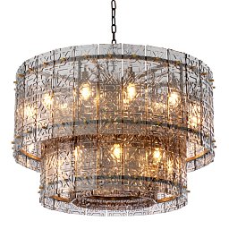 TM0464 Eichholtz Georgette двухъярусная люстра с панелями из дымчатого стекла