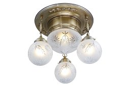 PP-28 Patinas lighting Győr потолочная люстра из латуни на 4 плафона с декором из бусин