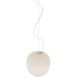 FN2440074E_10 + FNKIT_DEC_B Foscarini Rituals подвесной светильник с шарообразным плафоном и двойным подвесом