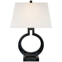 Ring Form Small Table Lamp бронза с льняным абажуром
