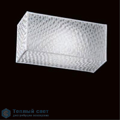 настенный светильник с прямоугольным рифлёным стеклянным плафоном
