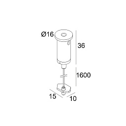 MIKALINE - CABLE SUSPENSION SINGLE 1,6m B Delta Light MIKALINE подвес для тросового крепления линейного светильника