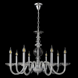 ARABESQUE SP8 CHROME Crystal Lux ARABESQUE классическая подвесная люстра с восемью рожками и хрустальными элементами
