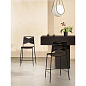 2497-1000 Torso Design House Stockholm Высокий барный стул с чёрным сиденьем и металлическими ножками — фото 2