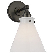 Parkington Small Single Wall Light бронза с белым стеклом