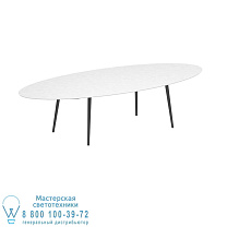 STYLETTO СТАНДАРТНЫЙ ОБЕДЕННЫЙ СТОЛ 320X140CM АЛЮМИНИЕВЫЕ НОЖКИ АНТРАЦИТОВЫЙ КЕРАМИЧЕСКИЙ СТОЛ БЕЛЫЙ Royal Botania
