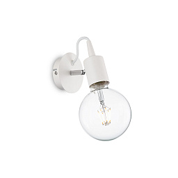 138374 Ideal lux Edison настенный светильник с открытой лампой на белом основании в стиле ретро