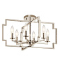 Downtown Deco 6 Light Convertible Chandelier Polished Nickel люстра 44128PN Kichler — фото 1