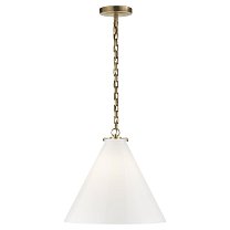 Katie Conical Pendant полированная старая латунь с белым стеклом