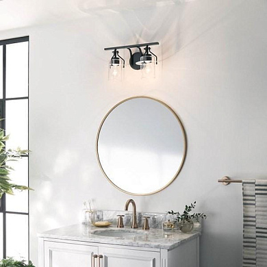 Everett 16" 2 Light Vanity Light Black настенный светильник 55078BK Kichler