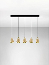 Triac Dimmable Champagne Glass Brass Gold Metal Matt Black Metal Base LED 37Watt 220-240Volt 2112 Lm IP20 3000K L:96 W:8.5 H:160 cm
