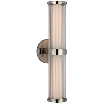 Ranier Double Bath Light полированный никель с прозрачными стеклянными стержнями