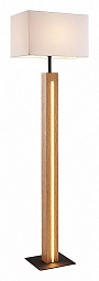 LSP-0606 Lussole Tallapoosa торшер с прямоугольным абажуром и деревянной опорой на основании
