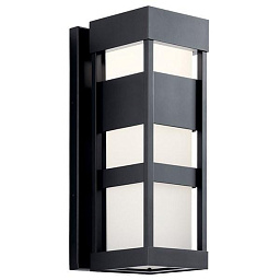 59036BKLED Kichler Ryler уличный настенный светильник с матовым стеклом и черным корпусом