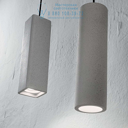 150673 Ideal lux Oak подвесной светильник из бетона с квадратным корпусом и направленным вниз светом