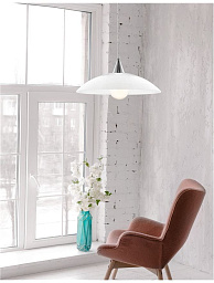6302361 Nova Luce Vicino подвесной светильник с купольным плафоном из матового стекла на металлическом подвесе