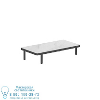 СТОЛ ALURA LOUNGE 160 LTH 160X80X34CM ЧЕРНАЯ КЕРАМИЧЕСКАЯ СТОЛЕШНИЦА BIANCO STATUARIO Royal Botania