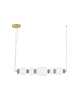 Triac Dimmable Dark Brown, Gray Blue Porcelain & Opal Glass Glossy Gold Metal Base LED 28Watt 220-240Volt 1680Lm IP20 3000K L:96 H:212 cm