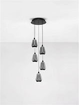 Triac Dimmable Matt Black Metal Base & Smoky Glass LED 40Watt 220-240Volt 1650Lm IP20 3000K D:33 H:200 cm