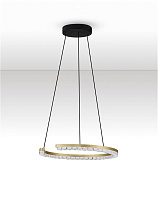 Triac Dimmable Gold Aluminium & Prismatic Lens LED 21Watt 220-240Volt 1365Lm IP20 3000K D:46 H:200 cm